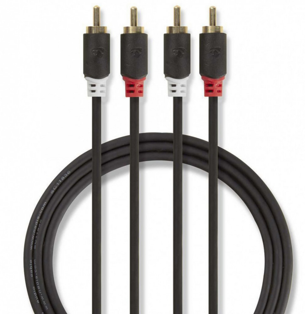 Nedis Stereo Ljudkabel 2xRCA-2xRCA hanar 5m