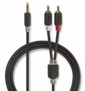 Ljudkabel Stereo 3.5mm hane-2xRCA hane-5m