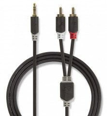 Nedis Ljudkabel Stereo 3.5mm hane-2xRCA hane-0.5m hos Kungstv.se