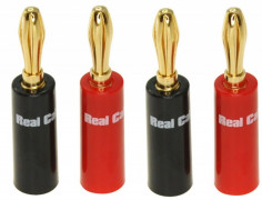 Real Cabel 4-pack Banan Högtalarkontakter