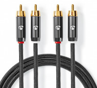 Kvalite Stereo Ljudkabel 2xRCA-2xRCA hanar 1 m
