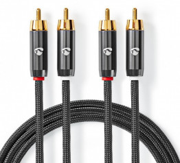Nedis Kvalite Stereo Ljudkabel 2xRCA-2xRCA hanar 1 m hos Kungstv.se
