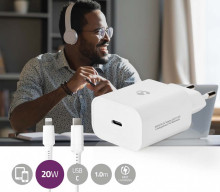 Nedis USB-C Laddare - Snabbladdningsfunktion - Apple Lightningkabel