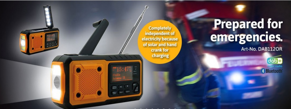 Radio Portatile Soundmaster DAB112OR – DAB+, FM, Bluetooth, Ricarica USB, Robusta Per Esterni E Emergenza