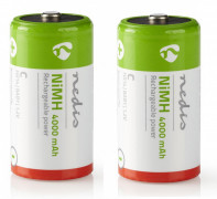 Ni-MH Model D (LR20) 2-pack laddbara Batterier