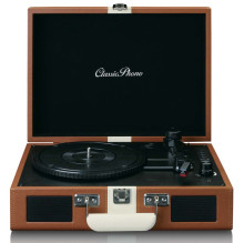 TT-120BN - Retro bärbar/laddbar Vinylspelare