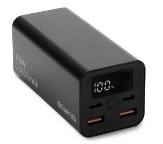 Champion Snabbladdande 20.000 mha Powerbank - display med laddningsinfo hos Kungstv.se