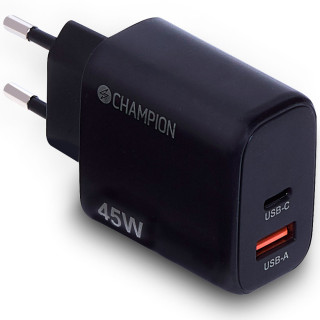 Champion USB-C+USB-A Laddare 45 watt Snabbladdare hos Kungstv.se