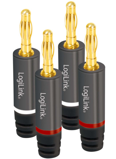 Högtalarkontakter Banan Guldplätterade 4-pack