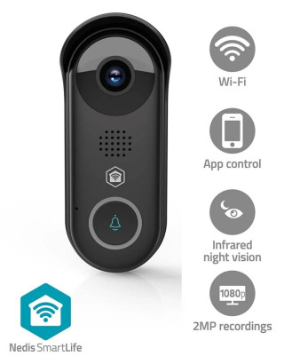 Nedis Dörrklocka WiFi Smart-Hem med Video Kamera hos Kungstv.se