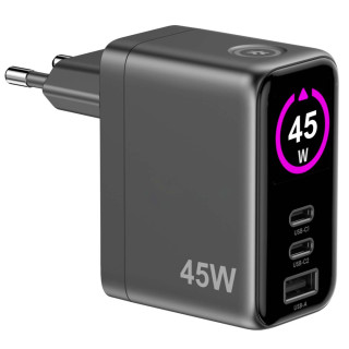 Celly USB-Laddare 45 watt med Display - 2st USB-C+  1st USB-A hos Kungstv.se