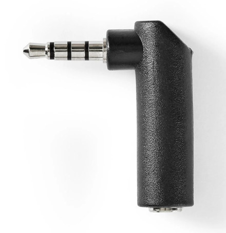 Vinklad 90 graders 3.5mm ljudadapter 3-poler