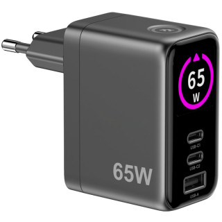 Celly USB-Laddare 65 watt med Display - 2st USB-C+  1st USB-A hos Kungstv.se