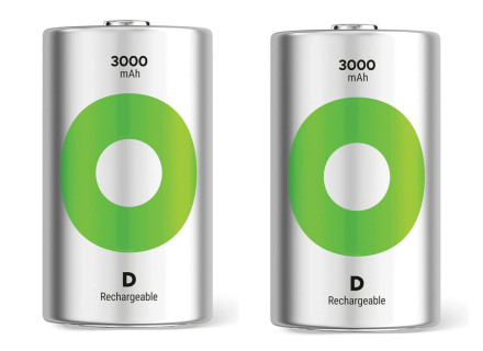 Ni-Mh Laddningsbara D-Batterier 3000 mAh 2-pack Recyko